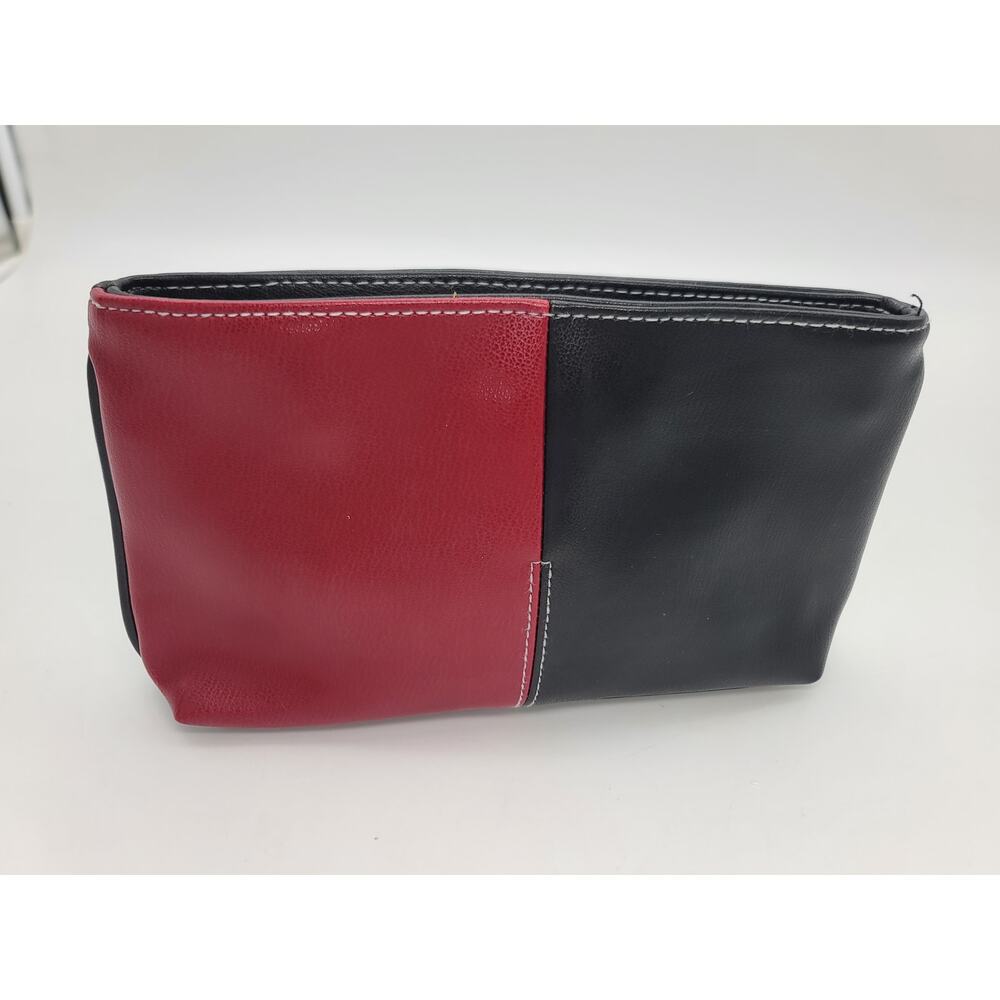 Elizabeth Arden Cosmetic Makeup Clutch Bag Red / Black Faux Leather